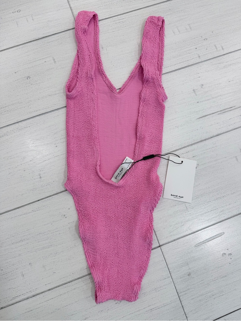 bond-eye Pink Textured One-Piece Swimsuit - Picture 4 of 11